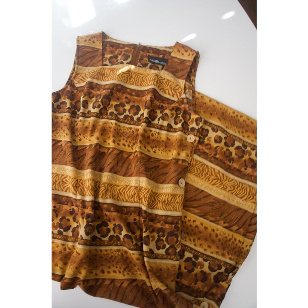 Sag Harbor Animal Print Safari Midi Dress – Size M (see measurements)